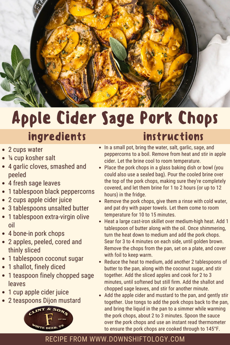 Apple Cider Sage Pork Chops