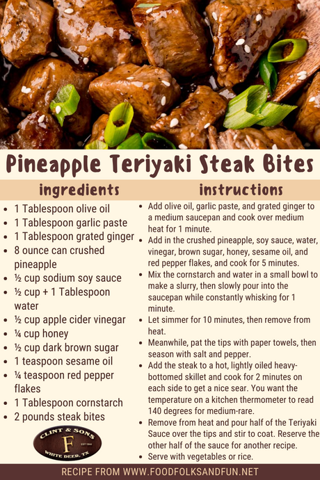 Pineapple Teriyaki Steak Bites
