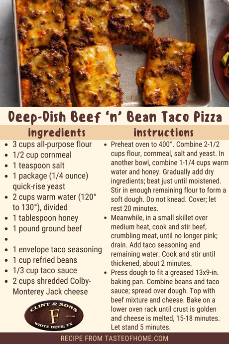 Deep-Dish Beef ‘n’ Bean Taco Pizza