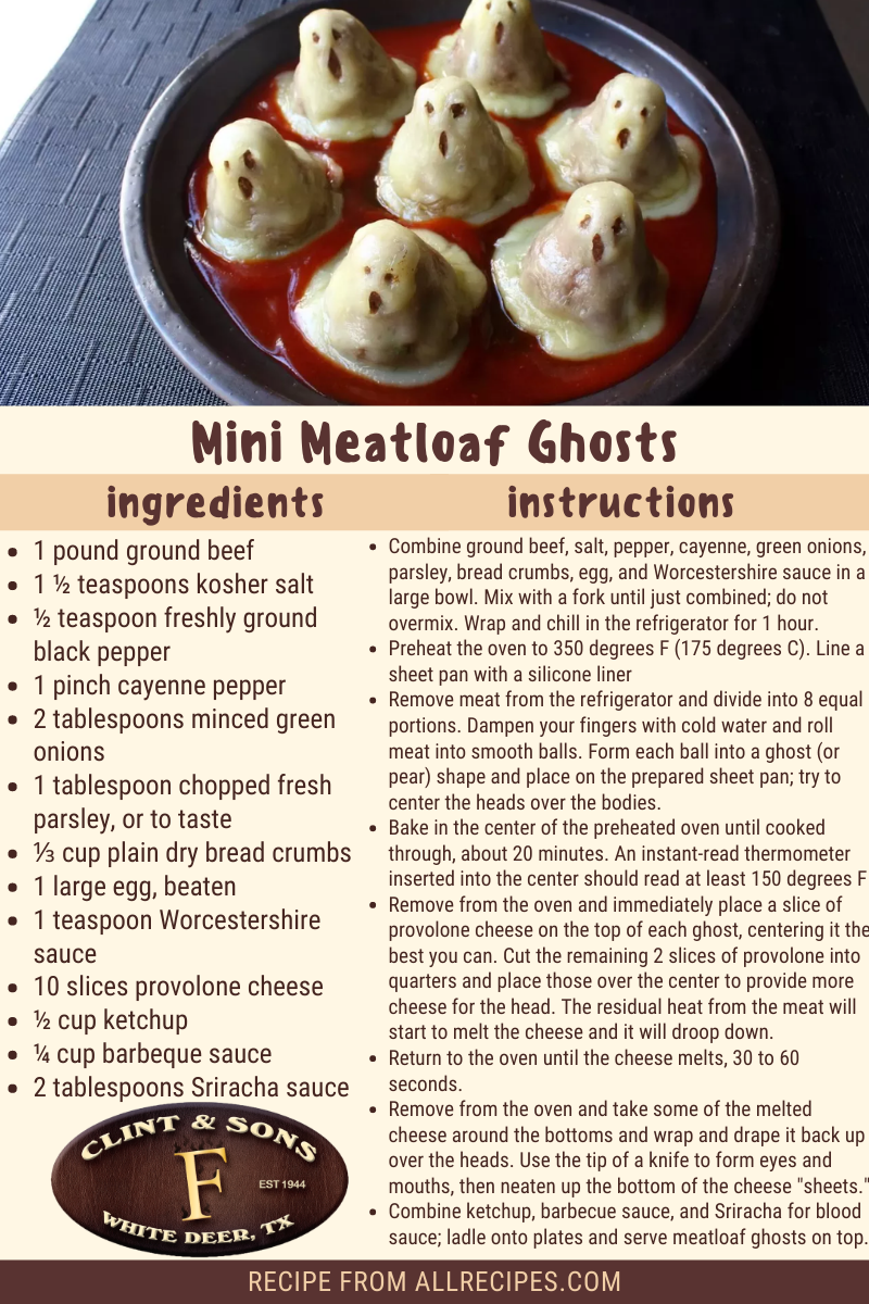 Mini Meatloaf Ghosts