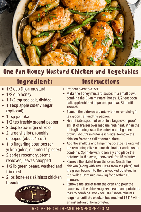One Pan Honey Mustard Chicken and Vegetables