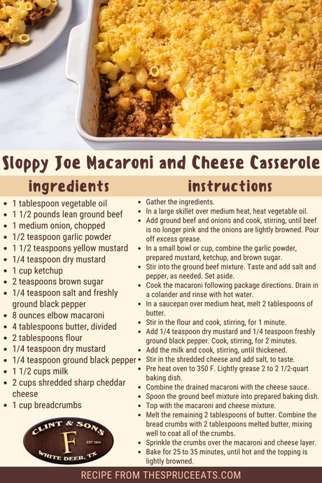 Sloppy Joe Macaroni & Cheese Casserole