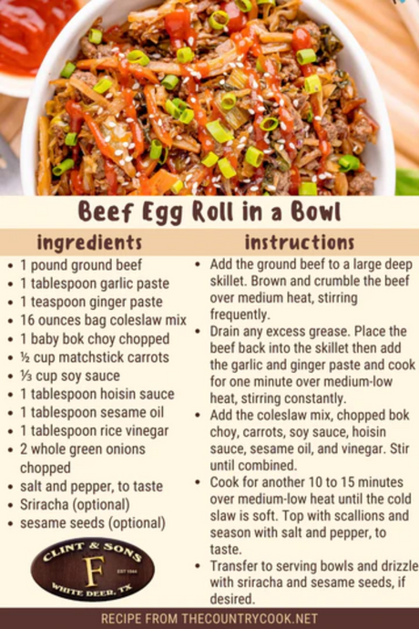 Beef Egg Roll in a Bowl