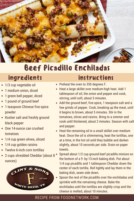 Beef Picadillo Enchiladas