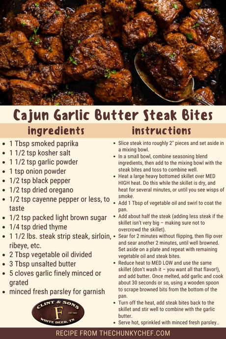 Cajun Garlic Butter Steak Bites