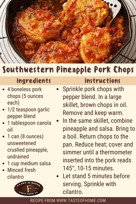Southwestern Pineapple Pork Chops