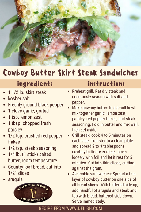 Cowboy Butter Skirt Steak Sandwiches