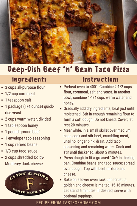 Deep-Dish Beef n Bean Taco Pizza