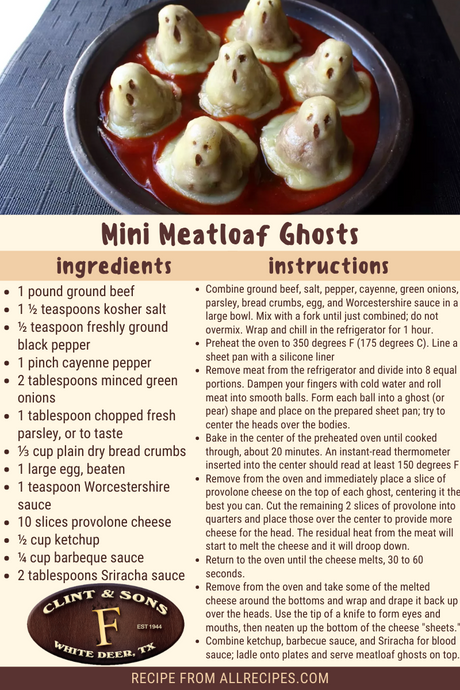 Mini Meatloaf Ghosts