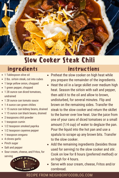 Slow Cooker Steak Chili