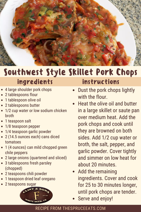 Southwest Style Skillet Pork Chops