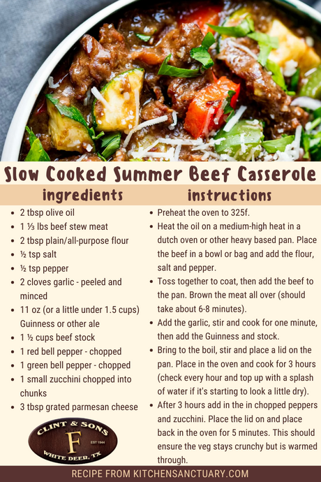 Slow Cooked Summer Beef Casserole