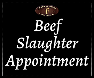 Beef Slaughter Appointment